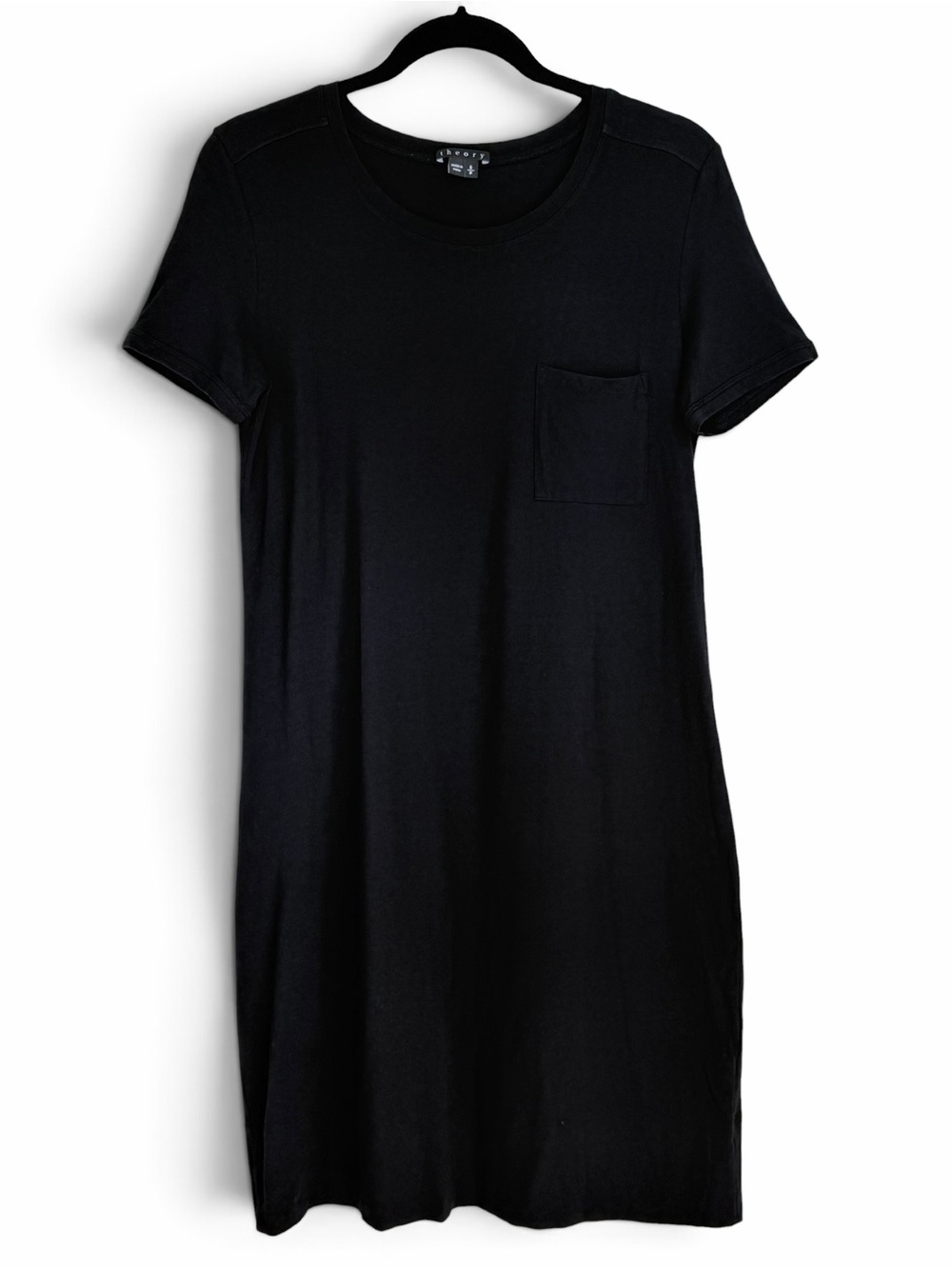 Theory Black Short Sleeve T-Shirt Dress – Size Small